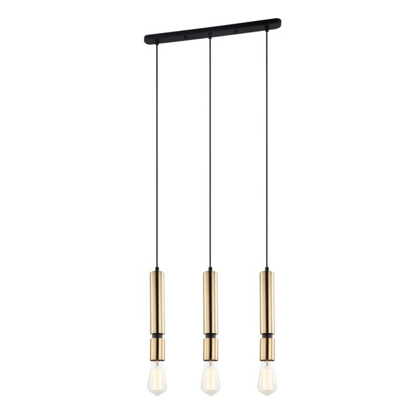 Lampa wisząca Torla dł.49cm 3xE27 | czarny/mosiężny