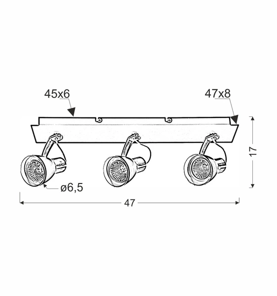 Lampa sufitowa MARKUS listwa 93-35608-M czarny/miedziany 3xGU10