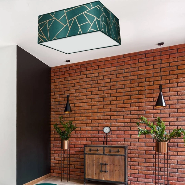 Lampa sufitowa ZIGGY GREEN, MLP7575, butelkowa zieleń/złoty, 3x60W E27