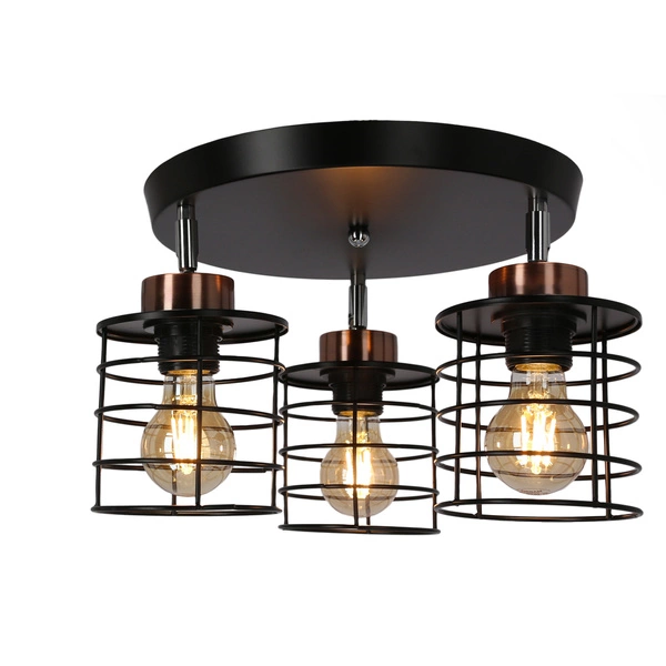 Lampa sufitowa GLOB, 98-00392, czarny/złoty, 3x40W E27