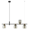 Lampa wisząca Servio dł. 102cm 4xE14 | czarny/bursztynowy