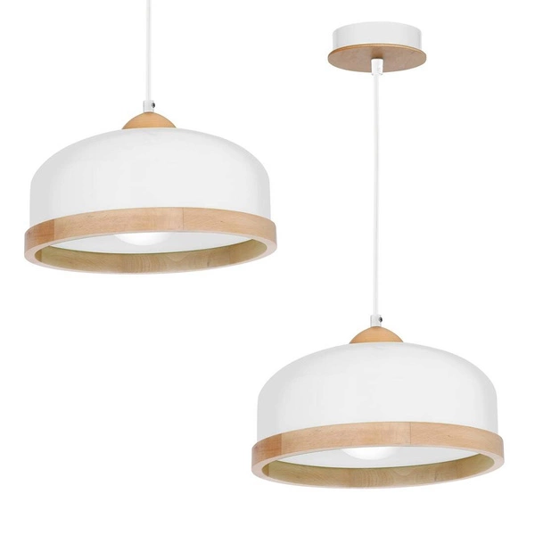 Lampa wisząca nowoczesna zwis STUDIO biały śr. 32cm