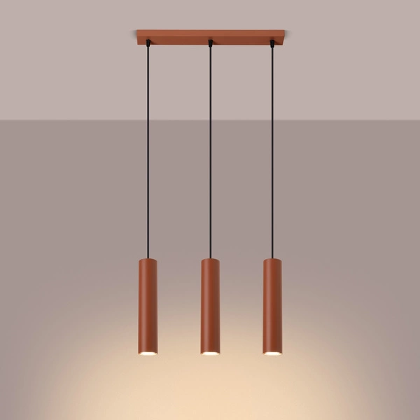 Lampa wisząca LAGOS 3L ochra czerwona