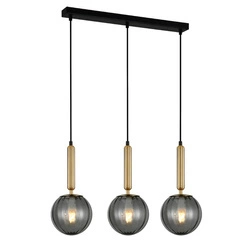 Lampa wisząca RAVENA dł. 65cm 3xE27 | mosiądz/dymiony