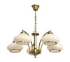 Lampa sufitowa żyrandol klasyczny AMELIA 5 punktów E27 szer. 64cm | ecru złoty
