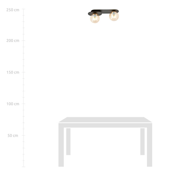 Lampa sufitowa Emibig PLAZA 2 Czarny/MIODOWY 1120/2