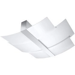 Plafon Sollux CELIA, Stal, Chrom, Szkło, Białe , E27 3x60W,  SL.0351