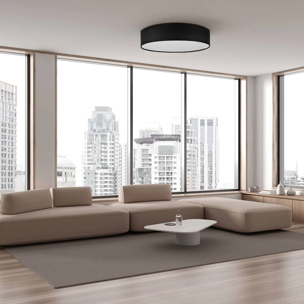 Nowoczesna lampa sufitowa 61cm czarna RONDO 1587 1587