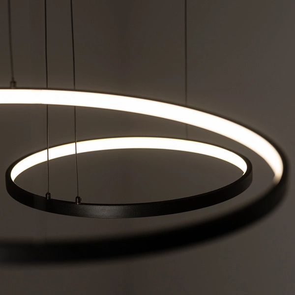 Lampa wisząca CIRCOLO LED szer. 125cm 45W barwa ciepła 3000K | czarny 10817