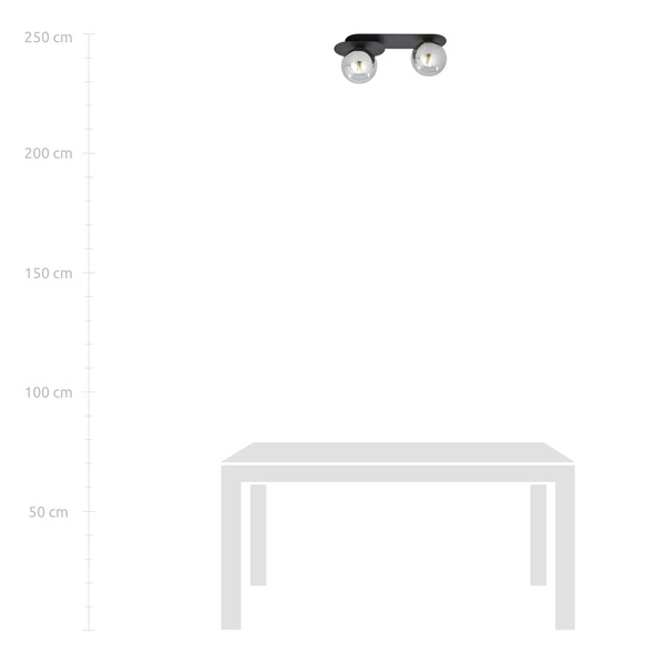 Lampa sufitowa Emibig PLAZA 2 Czarny/GRAFIT 1119/2