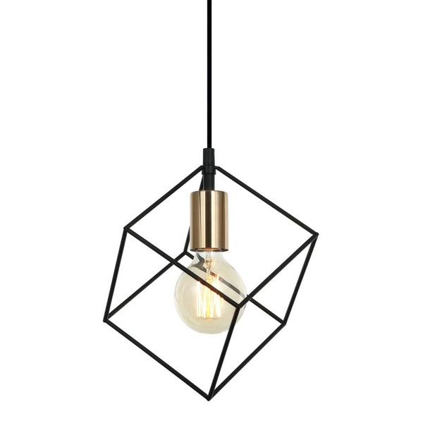Lampa wisząca Morestel dł. 15cm E27 | czarny/złoty