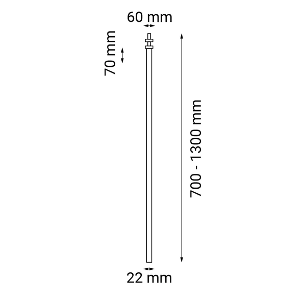 Lampa wpuszczana alha T - Miedź lakierowana mat (900 mm) 9429 Antigo