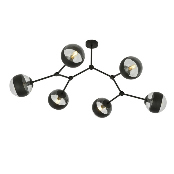 Lampa sufitowa Emibig SPACE 6 Czarny/STRIPE 1135/6
