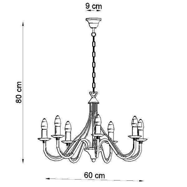 Żyrandol Sollux MINERWA 7 Stal, Biały, E14, 7 X 12W LED, sl.0215
