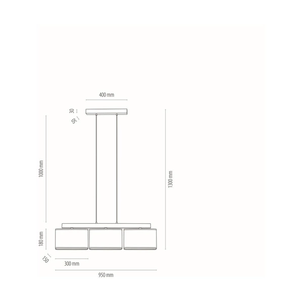 Boho Lampa Wisząca 3xE27 Max.25W Dąb Olejowany/Transparentny PVC/Beżowy 875910374