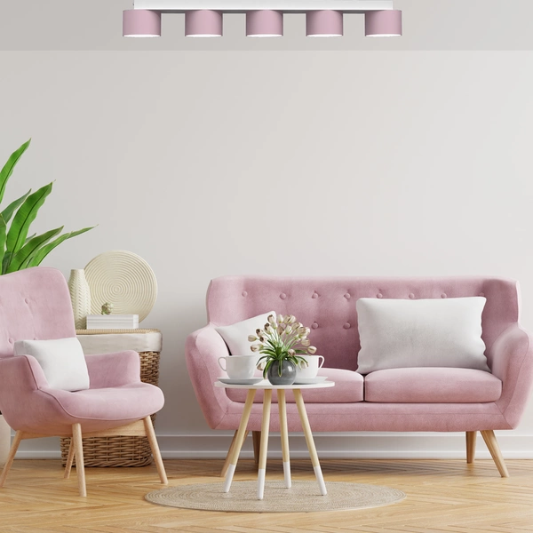 Lampa sufitowa listwa DIXIE PINK 5x GX53 szer. 64cm | różowy