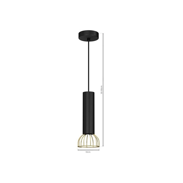 Lampa wisząca DANTE, MLP7248, czarny/złoty, 1x8W LED GU10