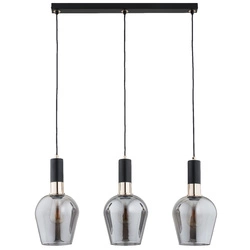 Lampa wisząca ALFA GARDA CZARNA & ZŁOTA 3xE27 70cm | 62471