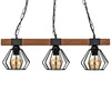 Industrialna lampa wisząca ULF BLACK / WOOD 3xE27 60W MLP6193