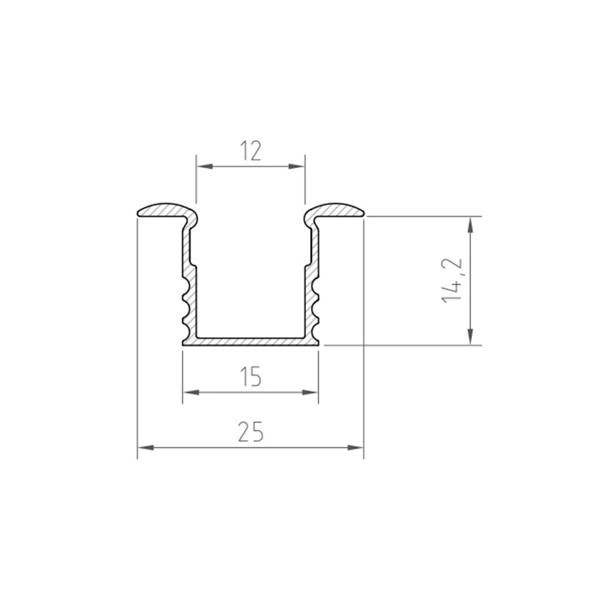 Profil LED P18-1 100cm szer. 12mm | do osłonek C1/C4 | srebrny