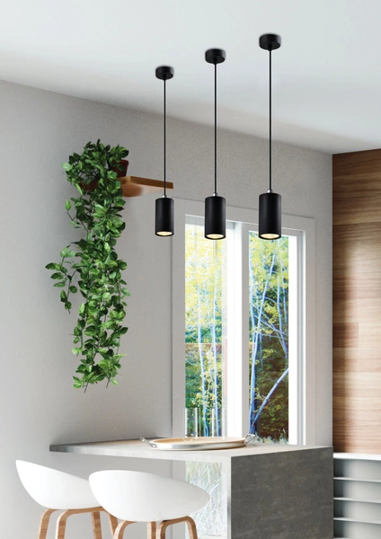 Lampa wisząca TUBO, 10 cm, 31-78537, czarna, 1x25W GU10