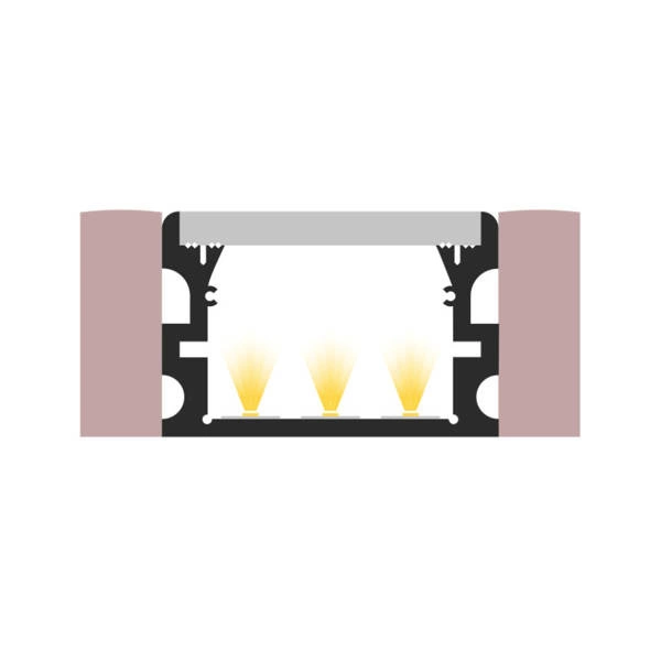 Profil LED do posadzki P24-2 IP67 100cm | do osłonek C8 | srebrny