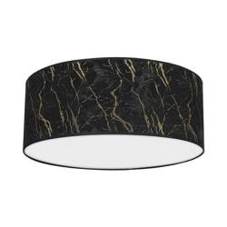 Stylowy plafon do salonu SENSO Black/Gold Ø40 cm 3xE27 | czarny złoty