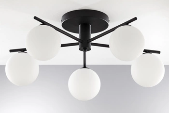 Nowoczesna Lampa sufitowa PRATO wys. 27cm 5xG9 14W IP20 | czarny