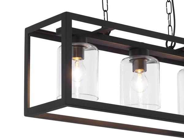 Loftowy Żyrandol MACARI wys. 40-86cm 3xE27 15W IP20 | Czarny