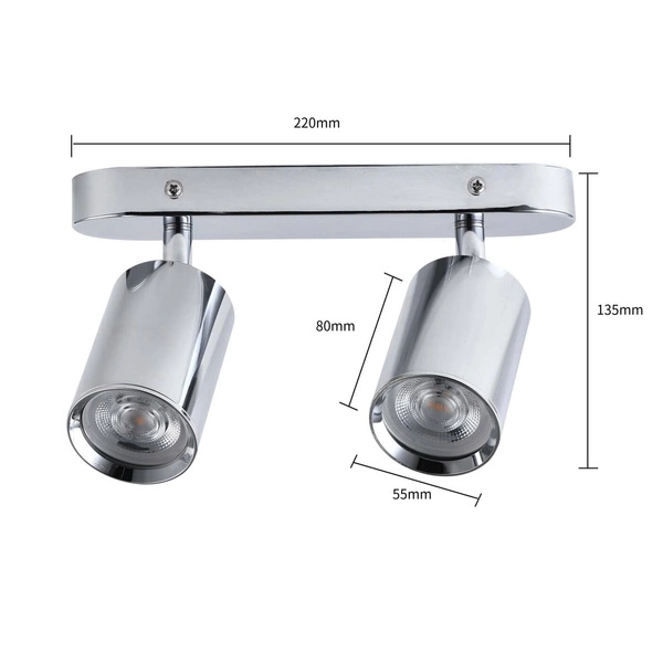 Lampa sufitowa, spot Belize 2, chrom, 2x50W GU10, IP44