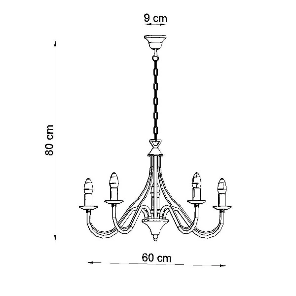 Klasyczny żyrandol MINERWA 5 SL.0218 Czarny 5xE14