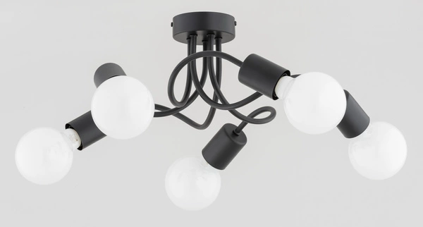 Lampa sufitowa ALFA NILL CZARNA 5xE27 50cm | 63224