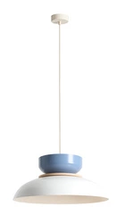LAMPA WISZĄCA ALDO LIGHT WHITE GLOSS + DUSTY BLUE (47+ 23+ wood)