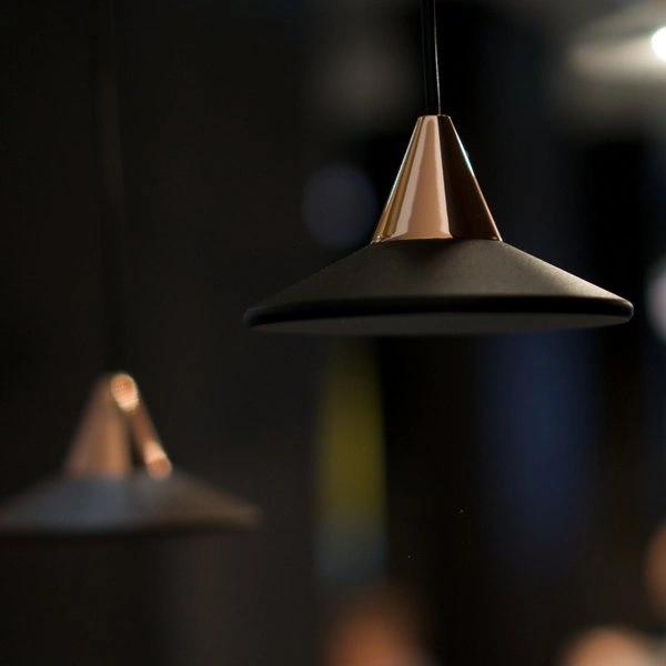 Lampa wisząca nowoczesna TINO 7W ciepła 3000K śr. 9,2cm | czarny/różowe złoto