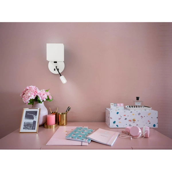 Kinkiet MAGNUM 21-75659 biały/czarny 1x40W E27 + 3W LED, barwa ciepła 3200K