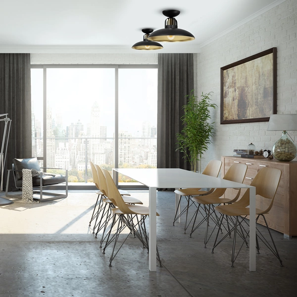 Lampa sufitowa FELIX, MLP8905, czarny/złoty, 1x60W E27