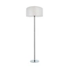 Lampa podłogowa Prata 1xE27 maks. 60W chromowany metal/przezroczysty kabel PVC/srebrny klosz z tkaniny 957283127