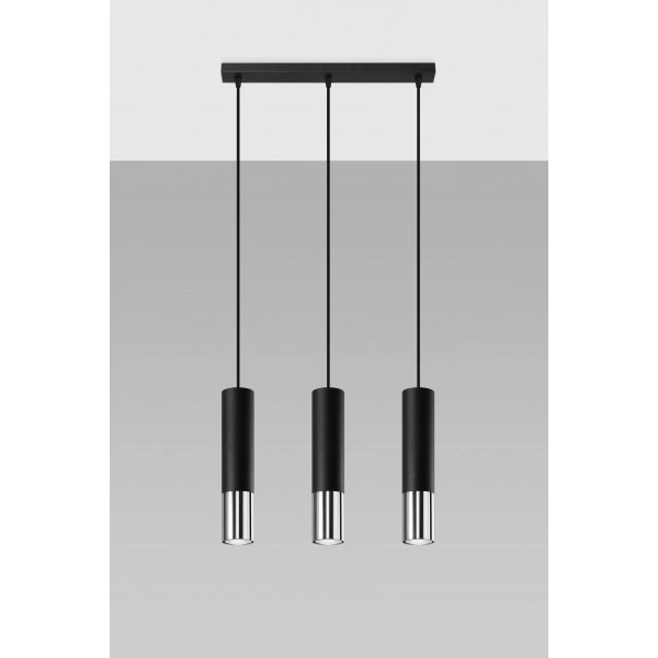 Lampa wisząca LOOPEZ 3L SL.0942 czarny/chrom 3xGU10