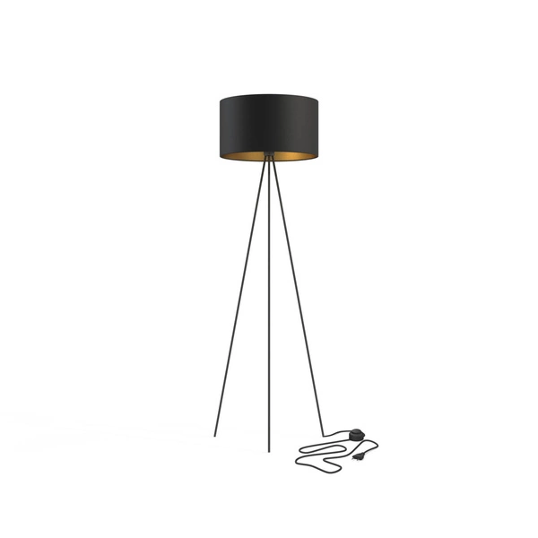 Lampa podłogowa stojąca CADILAC I 156cm E27 | czarny/złoty 7991