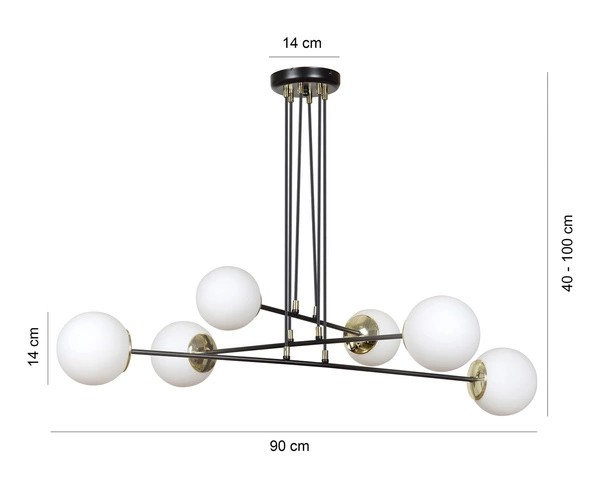 Lampa wisząca Emibig OGNIS 6 Czarny 966/6