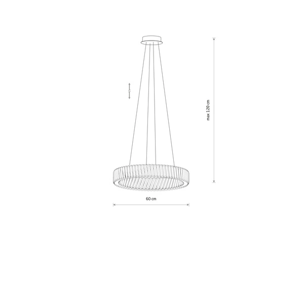 Lampa wisząca LUXORA ROUND LED 30W 3000K 2700lm wys.120cm szer.60cm | 11705