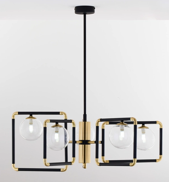 Nowoczesny Żyrandol IBRA wys. 82cm 5xG9 14W IP20 | Złoty