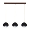 Lampa wisząca z drewna Ball w zestawie 3xLED GU10 5W Drewno bukowe w kolorze orzecha/Czarny metal 5143376