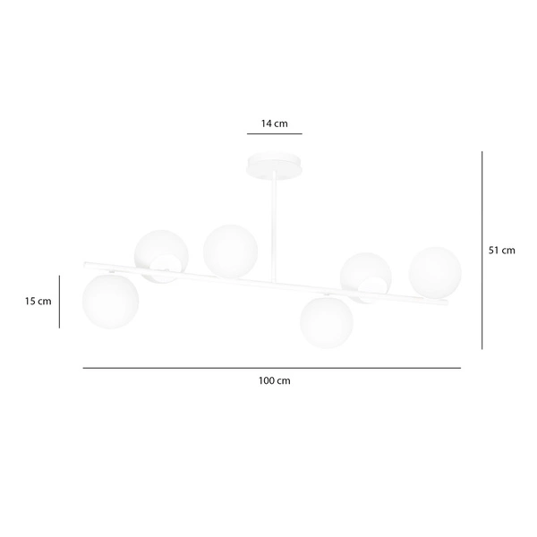 Lampa sufitowa Emibig BIOR 6 Biały 1021/6