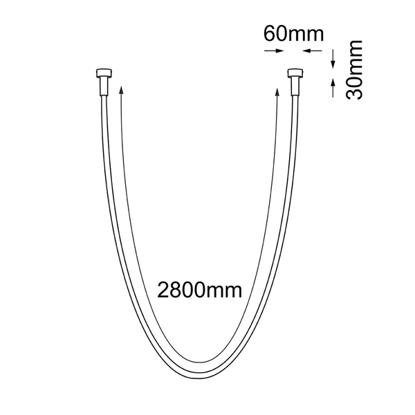 Lampa wisząca podtynkowa Hebi – Czarna (2860 mm) 4000K 3021 Antigo