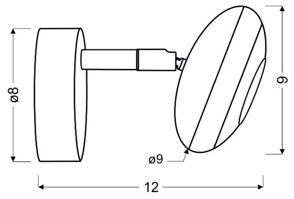 Kinkiet SKIPPER 1x6W LED COB, główka okrągła 1E z przegubem KD SYSTEM, chrom, 3000K, 91-67494
