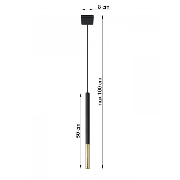 Lampa wisząca MOZAICA 1 SL.0891 czarny/złoty 1xG9