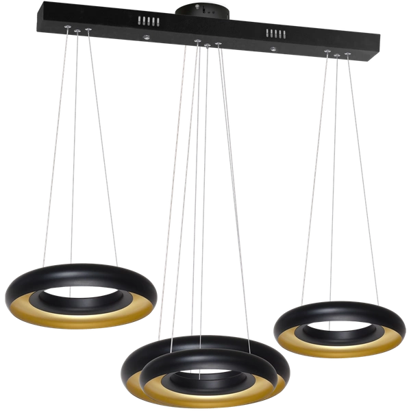 Lampa wisząca RONDO NERO LED 3x22cm