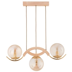 Lampa wisząca ALFA LIMA DREWNIANA 3xE14 60cm | 62533