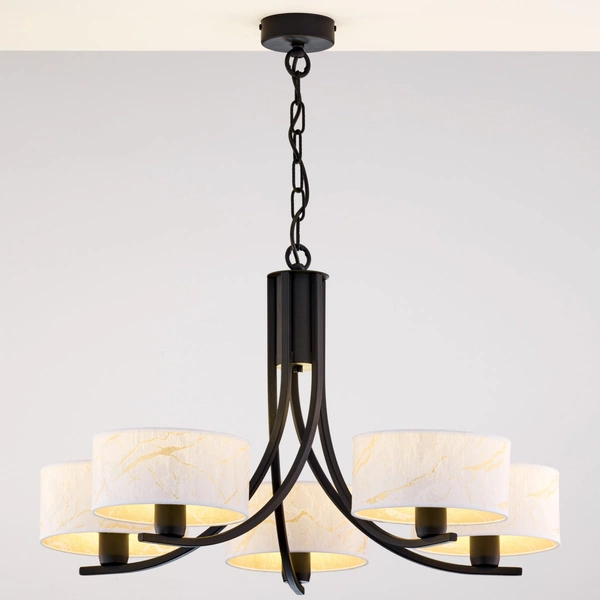 Klasyczny Żyrandol ARTHUR wys. 71cm 5xE27 15W IP20 | czarny